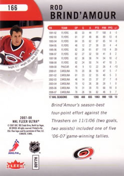 2007-08 Ultra #166 Rod Brind'Amour Back