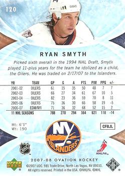 2007-08 Upper Deck Ovation #120 Ryan Smyth Back