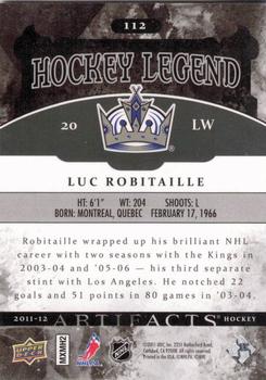 2011-12 Upper Deck Artifacts - Emerald #112 Luc Robitaille Back