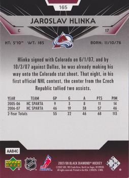 2007-08 Upper Deck Black Diamond #165 Jaroslav Hlinka Back