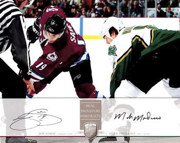 2006-07 Be A Player Portraits - Dual Signature Portraits #DS-SM Joe Sakic / Mike Modano Front