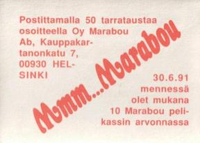 1991 Semic Jaakiekon MM (Finnish) Stickers #8 Jukka Marttila Back