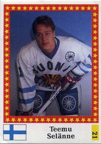 1991 Semic Jaakiekon MM (Finnish) Stickers #21 Teemu Selänne Front