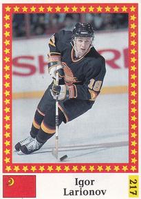 1991 Semic Hockey VM (Swedish) Stickers #217 Igor Larionov Front