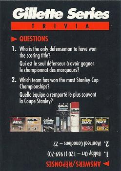 1991-92 Gillette Series #NNO Adams Division Trivia Back