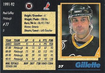 1991-92 Gillette Series #37 Paul Coffey Back
