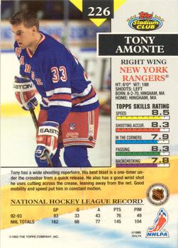 1993-94 Stadium Club - Members Only #226 Tony Amonte Back