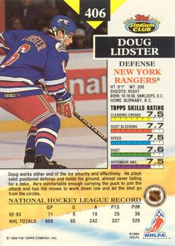 1993-94 Stadium Club - Members Only #406 Doug Lidster Back