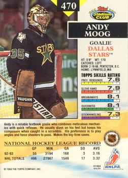 1993-94 Stadium Club - Members Only #470 Andy Moog Back