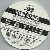 1994-95 POG Canada Games NHL #253 Teemu Selanne Back