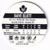 1994-95 POG Canada Games NHL #238 Dave Ellett Back