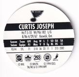 1994-95 POG Canada Games NHL #293 Curtis Joseph Back