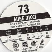 1995-96 POG Canada Games NHL #73 Mike Ricci Back