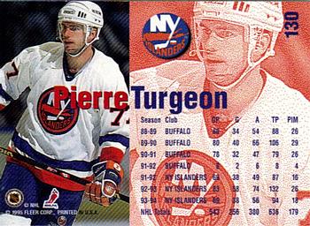 1995 Kenner/Fleer Starting Lineup Cards #130 Pierre Turgeon Back