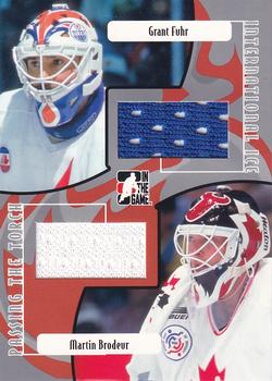 2006-07 In The Game Used International Ice - Passing The Torch #PT-02 Grant Fuhr / Martin Brodeur Front