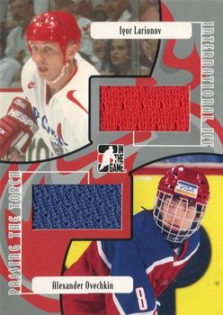 2006-07 In The Game Used International Ice - Passing The Torch #PT-15 Igor Larionov / Alexander Ovechkin Front