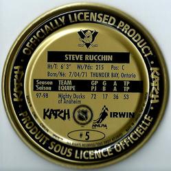 1998-99 Katch/Irwin Medallions - Gold #5 Steve Rucchin Back