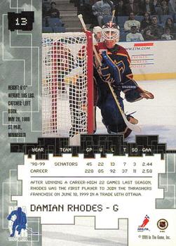 1999-00 Be a Player Millennium Signature Series - All-Star Fantasy Emerald #13 Damian Rhodes Back