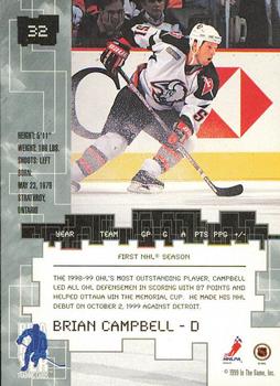 1999-00 Be a Player Millennium Signature Series - All-Star Fantasy Gold #32 Brian Campbell Back