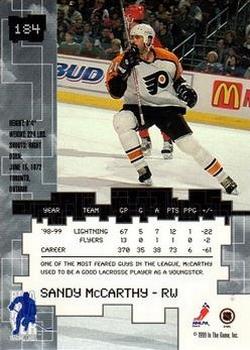 1999-00 Be a Player Millennium Signature Series - All-Star Fantasy Silver #184 Sandy McCarthy Back