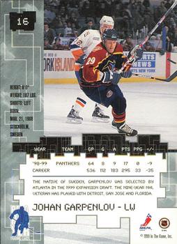 1999-00 Be a Player Millennium Signature Series - Chicago Sun-Times Sapphire #16 Johan Garpenlov Back