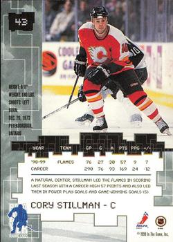 1999-00 Be a Player Millennium Signature Series - Chicago Sun-Times Sapphire #43 Cory Stillman Back