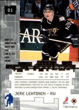 1999-00 Be a Player Millennium Signature Series - Chicago Sun-Times Sapphire #81 Jere Lehtinen Back