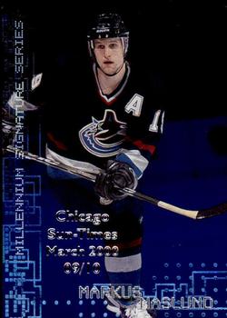 1999-00 Be a Player Millennium Signature Series - Chicago Sun-Times Sapphire #242 Markus Naslund Front