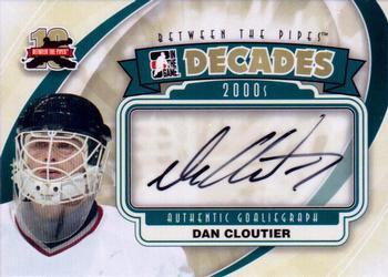 2011-12 In The Game Between The Pipes - Authentic Goaliegraph #A-DC Dan Cloutier Front
