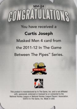 2011-12 In The Game Between The Pipes - Masked Men IV Ruby Die Cuts #MM-24 Curtis Joseph Back