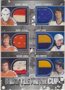 2011-12 In The Game Broad Street Boys - Battle For The Cup 1975 Six Jerseys #BCT-01 Bernie Parent / Bobby Clarke / Bill Barber / Gilbert Perreault / Danny Gare / Rick Martin Front