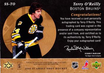 2006-07 Upper Deck Sweet Shot - Signature Shots/Saves #SS-TO Terry O'Reilly Back