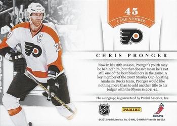 2011-12 Panini Contenders - NHL Ink #45 Chris Pronger Back
