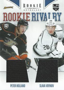 2011-12 Panini Rookie Anthology - Rookie Rivalry Dual Jerseys #13 Peter Holland / Slava Voynov Front