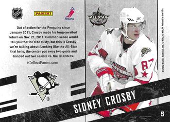 2011-12 Panini Pinnacle - All Star Game #5 Sidney Crosby Back