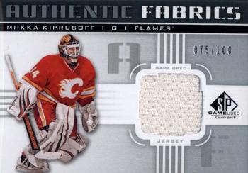 2011-12 SP Game Used - Authentic Fabrics #AF-MK Miikka Kiprusoff Front