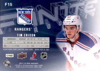 2011-12 SPx - Finite Rookies #F15 Tim Erixon Back