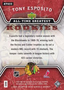 2006-07 Upper Deck - All-Time Greatest #ATG23 Tony Esposito Back