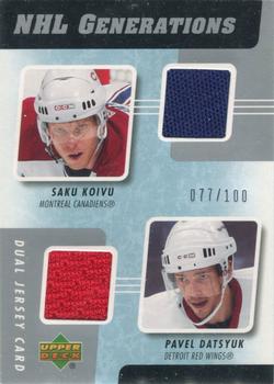 2006-07 Upper Deck - Generations Duals #G2-KD Saku Koivu / Pavel Datsyuk Front