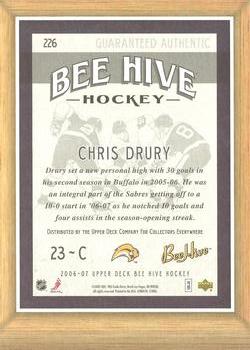 2006-07 Upper Deck Beehive - 5x7 Photo Cards #226 Chris Drury Back