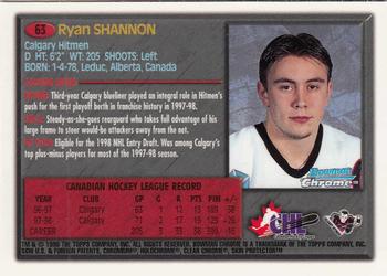 1998 Bowman Chrome CHL #63 Ryan Shannon Back