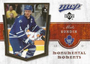 2007-08 Upper Deck MVP - Monumental Moments #MM2 Mats Sundin Front