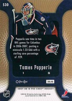 2007-08 O-Pee-Chee - Silver #530 Tomas Popperle Back
