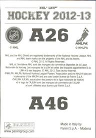 2012-13 Panini Stickers #A26 / A46 Anaheim Ducks Logo Back