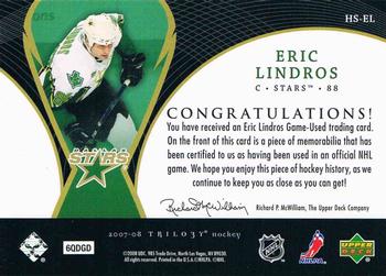 2007-08 Upper Deck Trilogy - Honorary Swatches #HS-EL Eric Lindros Back