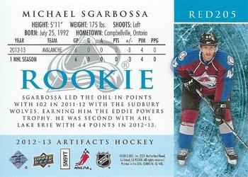 2012-13 Upper Deck Artifacts #RED205 Michael Sgarbossa Back