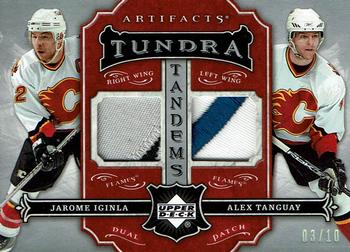2007-08 Upper Deck Artifacts - Tundra Tandems Patches Red #TT-IT Jarome Iginla / Alex Tanguay Front