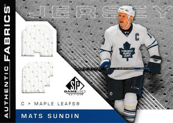 2007-08 SP Game Used - Authentic Fabrics #AF-SU Mats Sundin Front