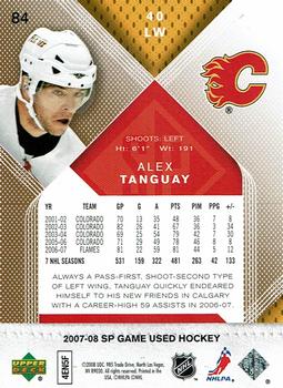 2007-08 SP Game Used - Gold #84 Alex Tanguay Back