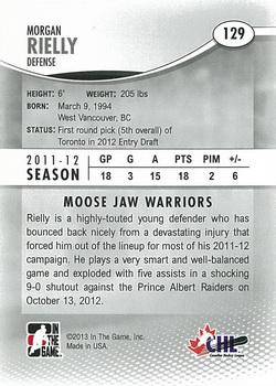 2012-13 In The Game Heroes and Prospects #129 Morgan Rielly Back